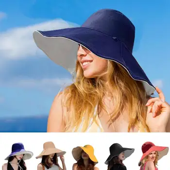 Женская Складная Женская солнцезащитная шляпа с широкими полями Для прогулок, рыбалки, пляжного отдыха, аксессуары для путешествий
