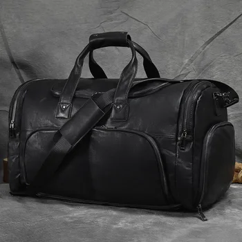 Мужская дорожная сумка для отдыха из натуральной кожи, сумка большой емкости, сумка через плечо, сумка для багажа, сумка для деловых поездок