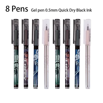 M & G 4/8 Шт Гелевая Ручка 0,5 мм Быстросохнущие Черные Чернила В Стиле Аниме Для Школьников, Магазин Канцелярских принадлежностей Kawaii Signature Pen