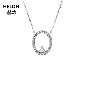 100% SI/H Ожерелье с натуральными бриллиантами из белого золота 18 Карат, подвеска на свадьбу, юбилей, подарок на День рождения