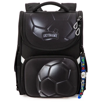 3D Футбольный Черный рюкзак, Ортопедические школьные сумки для мальчиков, Водонепроницаемая детская сумка для книг 7-9 лет, Mochila Infantil Menina