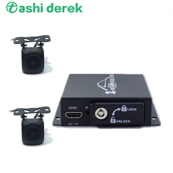 Автомобильный видеорегистратор для мобильных устройств Поддерживает камеры AHD CVBS, двойной слот для SD-карты, автоматическое обнаружение движения, Мини-2-канальный видеорегистратор с видеовыходом HDMI