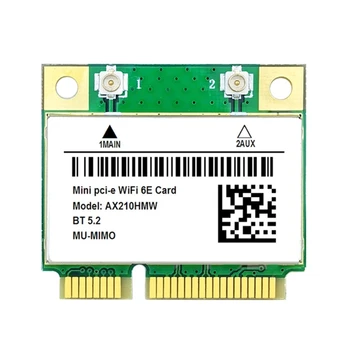 AX210 AX210HMW 5374 Мбит/с WIFI 6E 2,4/5/6G трехдиапазонная беспроводная карта Etherne wifi6e MINI PCIE Bluetooth-совместимость5.2