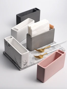 Принадлежности для посуды Nordic Ins Home Desktop Decoration Держатель для салфеток коробка для цемента коробка для хранения салфеток коробка для зубочисток салфетница