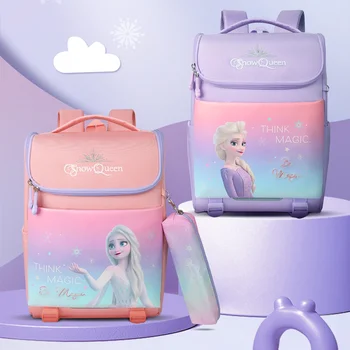 Детская школьная сумка Disney Frozen с защитой позвоночника Phantom Gradient для учащихся 3-го класса начальной школы, школьные принадлежности