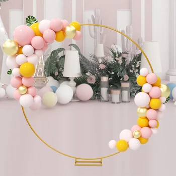 Металлическая Подставка для Свадебной Арки в форме круга длиной 2 м, Декоративный фон из цветочных шаров, стойка-рама для вечеринки в саду, День Рождения, Рождество