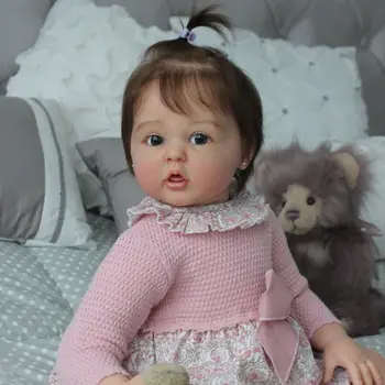 CUAIBB 55 см Силиконовая виниловая кукла Reborn Baby Doll Комплект с 3D видимыми венами на коже, реалистичные куклы Baby Alive для подарков девочкам