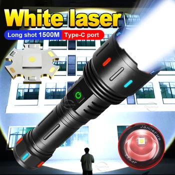 Новый Мощный светодиодный фонарик Супер яркий USB Перезаряжаемый фонарик 18650 С зумом, мощная вспышка, Охотничий фонарь с Дальним Прицелом
