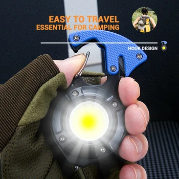 Мини-светодиодный брелок для ключей и многофункциональная портативная USB-перезаряжаемая карманная рабочая лампа для кемпинга на открытом воздухе, рыбалки, скалолазания