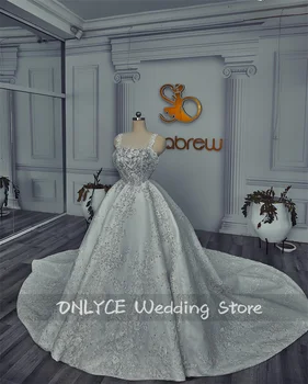 Великолепные блестящие свадебные платья в Дубае, Блестящие кружевные аппликации, кристаллы, расшитые бисером, Пышные свадебные платья, Блестящий халат в стиле корсета