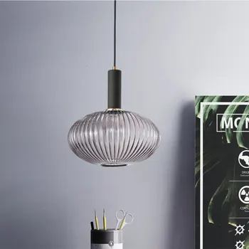 Красочные подвесные светильники для ресторана в скандинавском ретро стиле, креативная стеклянная лампа для гостиной, простая прикроватная лампа LED E27 light