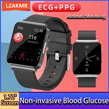 Новые умные часы KS03 для мужчин, неинвазивные умные часы для измерения уровня глюкозы в крови, ЭКГ, сердечного ритма, артериального давления, температуры тела, умные часы
