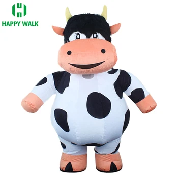 Надувной костюм коровы, надувной костюм коровы, реквизит для выступления талисмана, костюмы для вечеринки на ферме для косплея