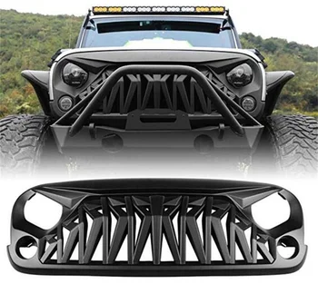 Аксессуары SXMA Jeep Wrangler Решетка Gladiator Angry Передняя Решетка ABS для Jeep Wrangler Rubicon Sahara Sport JK 2007-2017 Черный