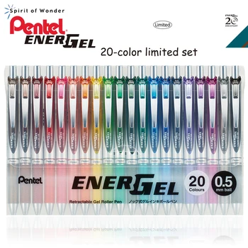 набор гелевых ручек 20th Anniversary Japanese Pentel 20-color BLN75Z для письма, гладкие и быстросохнущие 0,5/0,7 мм