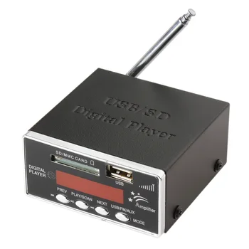 Автомобильный усилитель мощности 12V, аудиоплеер MP3 SD USB, считыватель FM-радио, Поддержка 4-электронной клавиатуры, карта USB SD MMC с пультом дистанционного управления