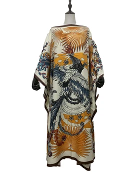 Повседневная женская одежда в стиле Бохо с европейским принтом Для отдыха, Большие Размеры, Кувейтское Традиционное платье-кафтан с рукавом 