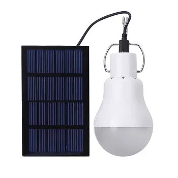 Светодиодная лампа на солнечной батарее, портативная садовая лампа, наружное водонепроницаемое освещение для дома, кемпинга, аварийной ситуации 15 Вт 130ЛМ
