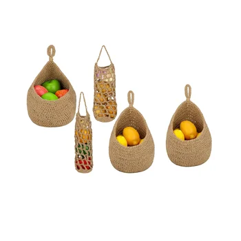 5 шт., Подвесные корзины для фруктов для кухни, Подвесная Настенная корзина, Корзины для хранения картофеля ручной работы для кухонной стены