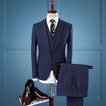 Сшитое на заказ Свадебное платье Жениха, Блейзер, брюки, деловые Классические брюки высокого класса ZHA06-81999