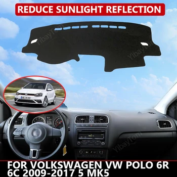 Крышка приборной панели автомобиля для Volkswagen VW POLO 6R 6C 2009-2017 5 MK5 Коврик Протектор Солнцезащитный Козырек Dashmat Доска Коврик Авто Ковер