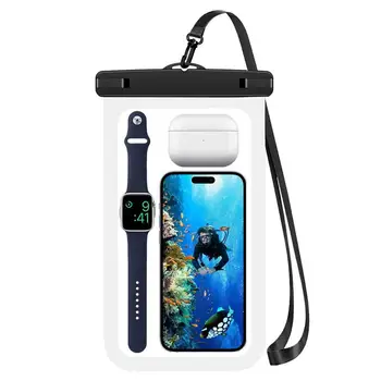 Водонепроницаемая сумка для телефона IPX8, Пляжная сумка, сумка для защиты смартфона, 10 дюймов, Водонепроницаемая сумка для телефона, аксессуары для каяка с ремешком для
