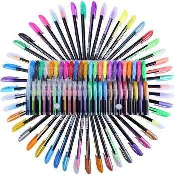 48 Цветных гелевых ручек, Гелевые чернила, Блестящая ручка, цветные художественные маркеры с тонким наконечником, набор для детских книжек-раскрасок, Рисование для ведения журнала