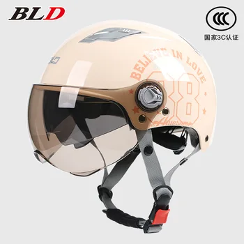 Мотоциклетные шлемы для мужчин, Двухобъективный Велосипедный автомобиль, Скутер, полушлем для велоспорта, легкий защитный колпачок для мотобайка Capacete