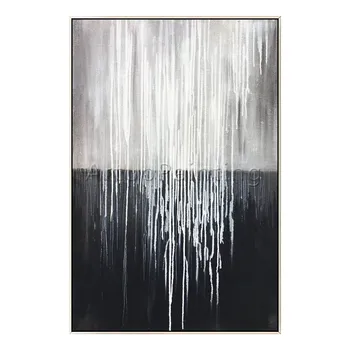 Современная Абстрактная ручная роспись Холст, масло, черно-белая серая настенная художественная картина, Украшение дома для обоев в гостиной