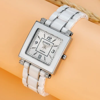 100% Керамические женские часы из Сапфирового стекла и стали, роскошные женские наручные часы с квадратным корпусом