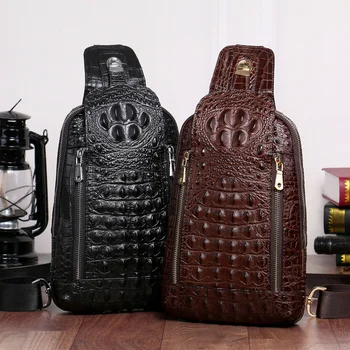 Новая мужская Нагрудная Корейская повседневная поясная сумка из натуральной кожи с диагональю на одно плечо, через плечо, Роскошные дизайнерские сумки Бесплатная доставка