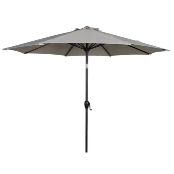 9-футовый Каменный Круглый Открытый Наклонный зонт для патио с кривошипной мебелью для патио, Зонт для пляжного пикника, Открытый зонт
