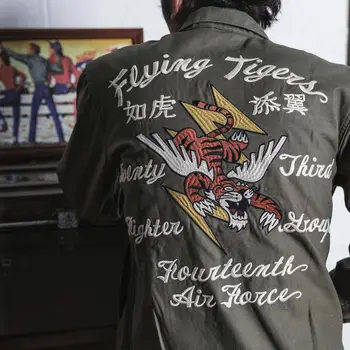 Туристическая куртка без STCOK Flying Tigers, Мужская сувенирная куртка в стиле Сукажан с вышивкой