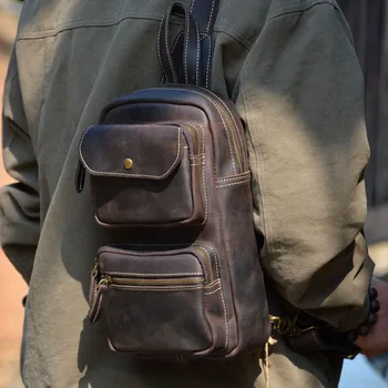 AETOO Оригинальная новая мужская нагрудная сумка в стиле ретро crazy horse, кожаная сумка-мессенджер, повседневная сумка через плечо, первый слой, мужская сумка из воловьей кожи, ge